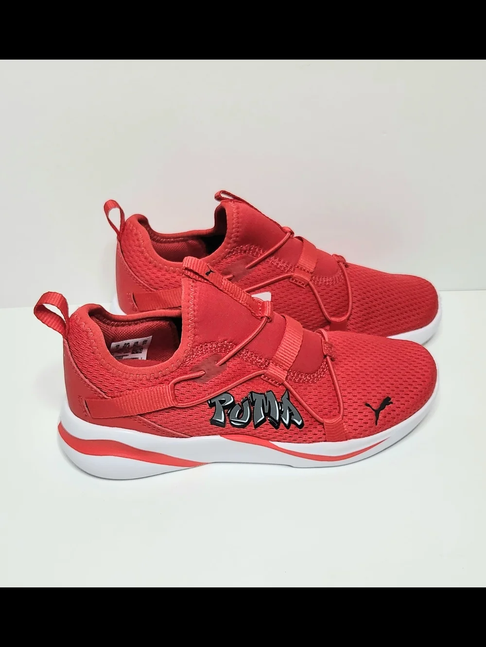 Puma Kids Red Slip-On Sneakers